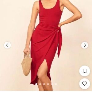 Reformation Red Midi Dress